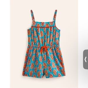 Mini Boden Blue and Orange Kids Romper
